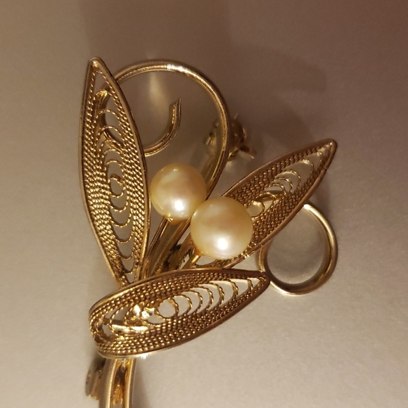 VINTAGE PEARL BROOCH - Picture 2 of 4